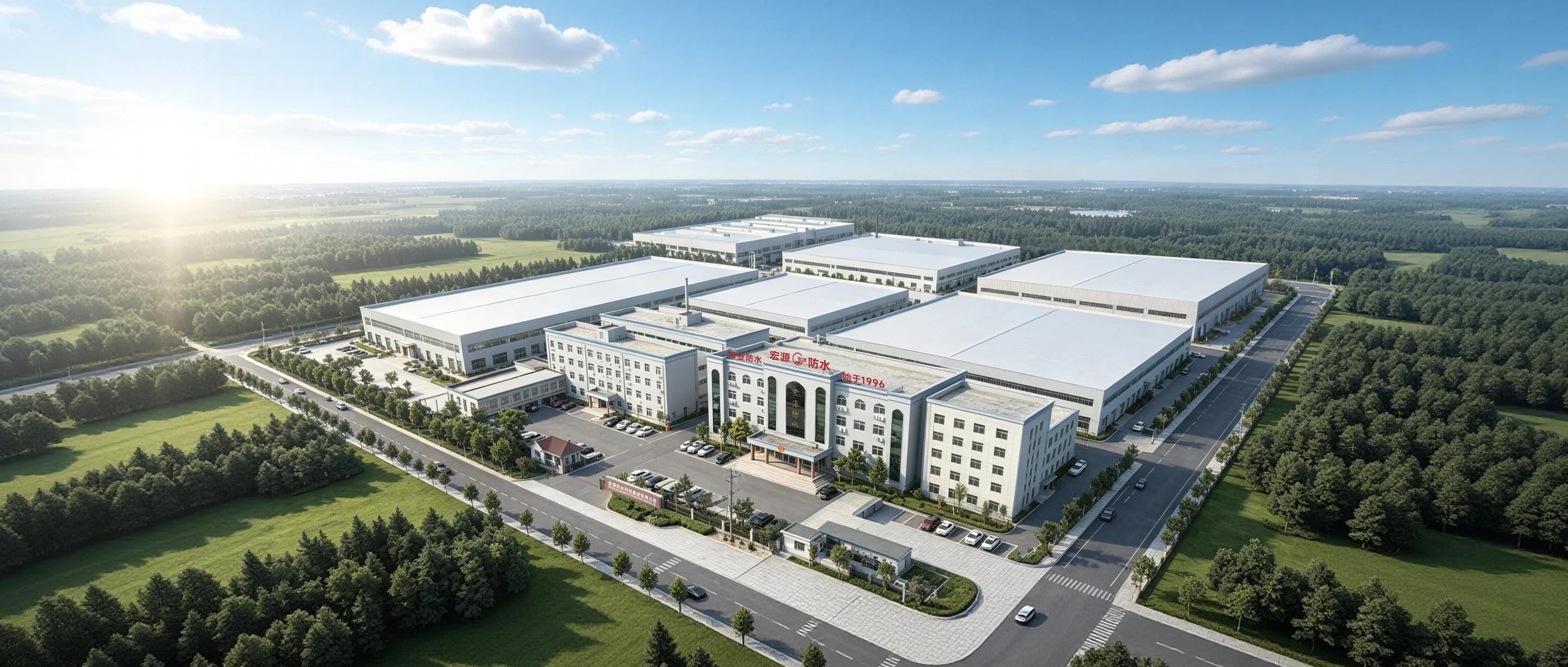Aerial view of Hongyuan waterproof coating manufacturing base